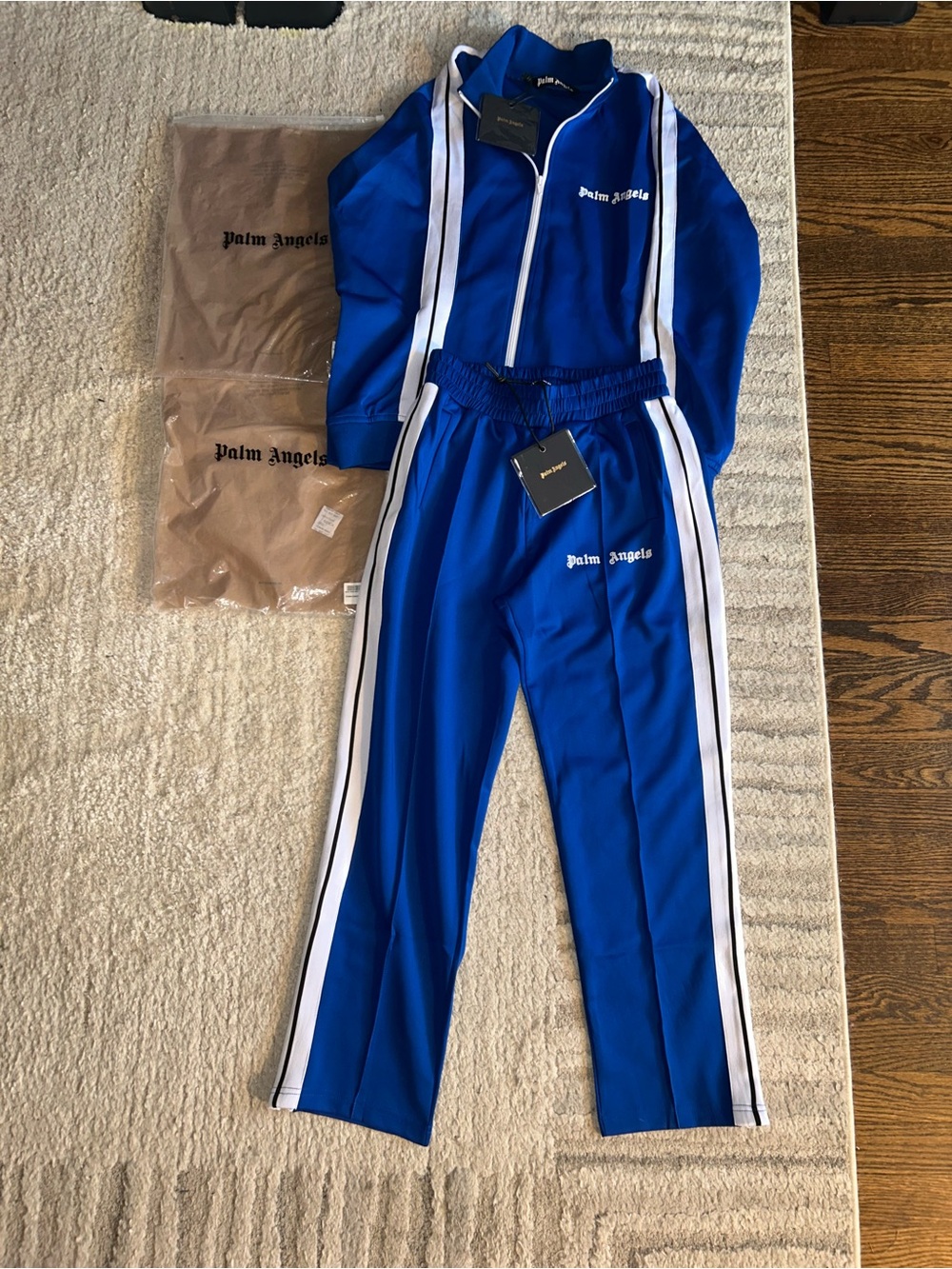 Palm Angels Men’s Royal Blue Zip-Up Track Set